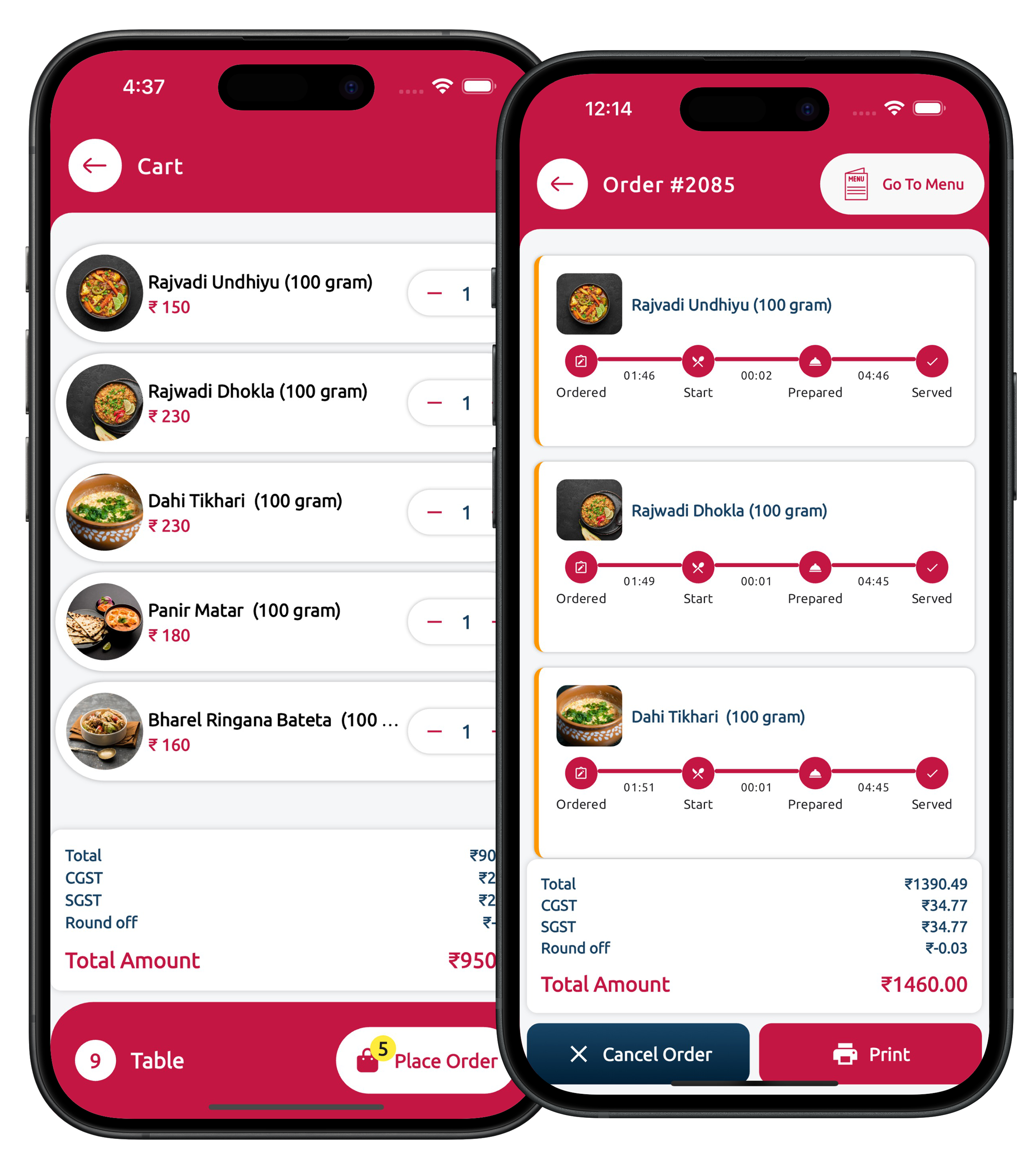 Restaurant Management Interface